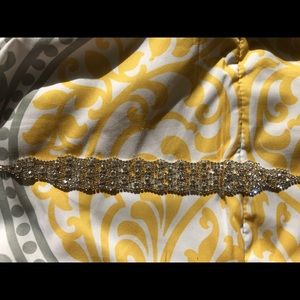 Faux silver diamond choker